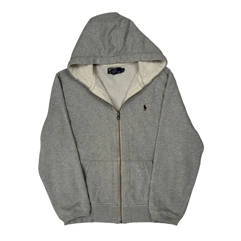 Polo By Ralph Lauren Hoodie - Large Grey Cotton