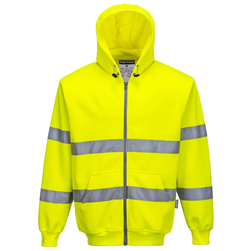 Portwest Hi-Vis Zip Front Hoodie CL.3 B305