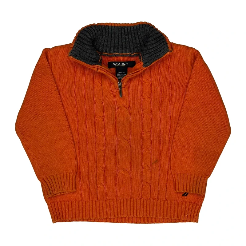 Age 2 Nautica 1/4 Zip - XS Orange Cotton