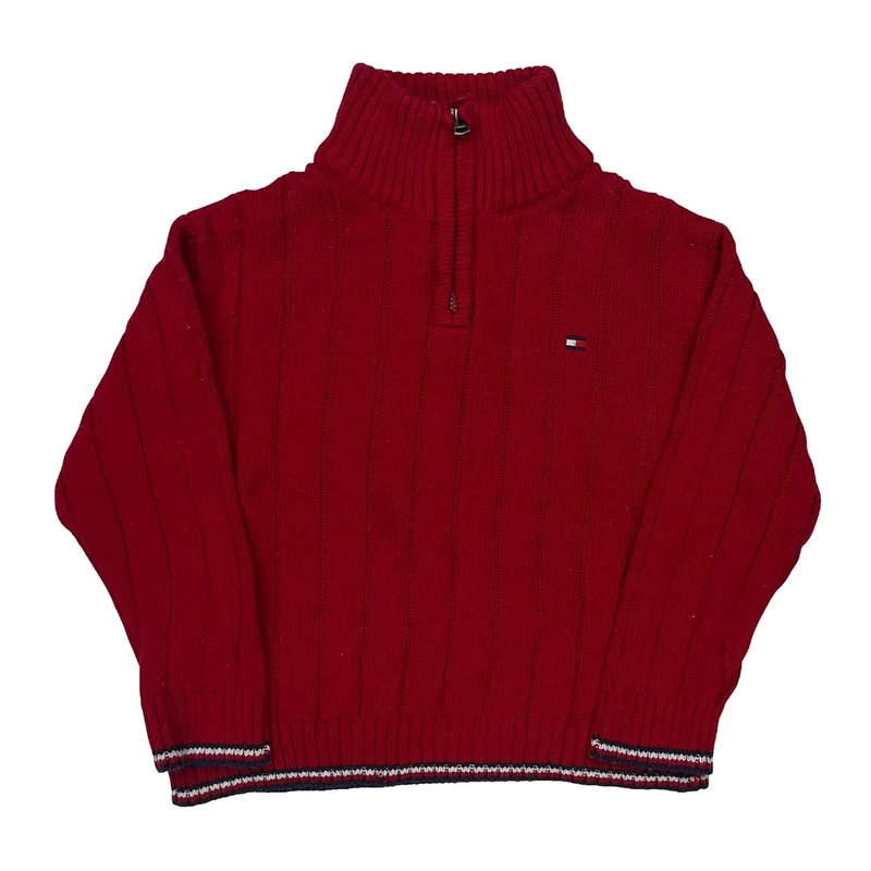 Age 2 Tommy Hilfiger 1/4 Zip - XS Red Cotton