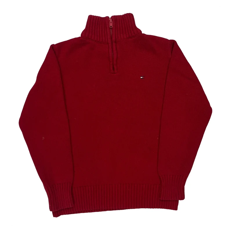 Age 5 Tommy Hilfiger 1/4 Zip - Small Red Cotton