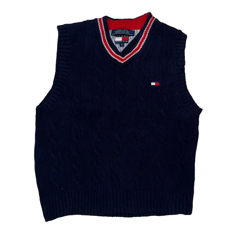 Age 6 Tommy Hilfiger Sweater Vest - Small Navy Cotton