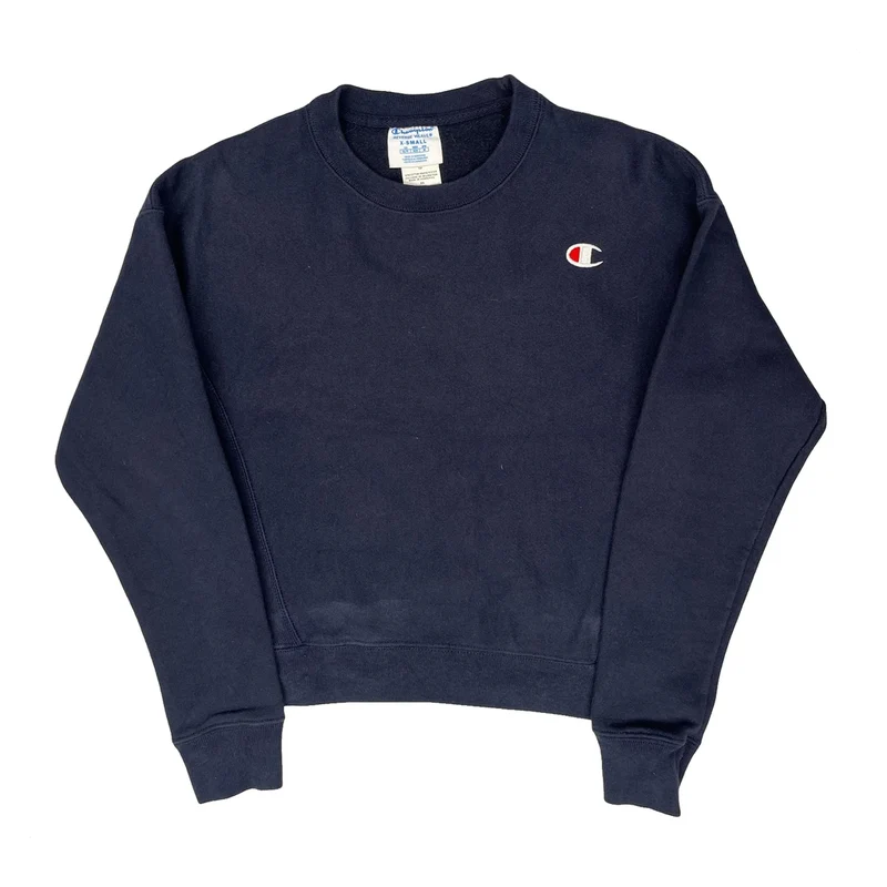 Champion Sweatshirt - XS Navy Cotton Blend