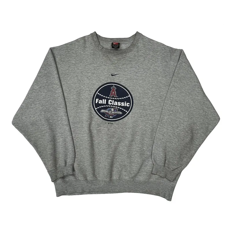 Fall Classic Nike Sweatshirt - XL Grey Cotton