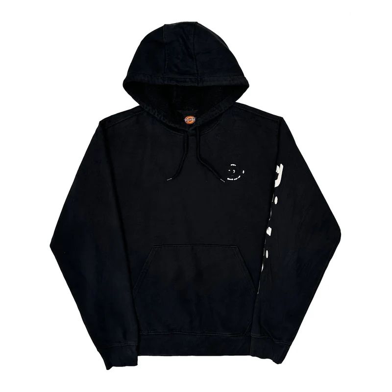 Dickies Spellout Hoodie - Large Black Cotton