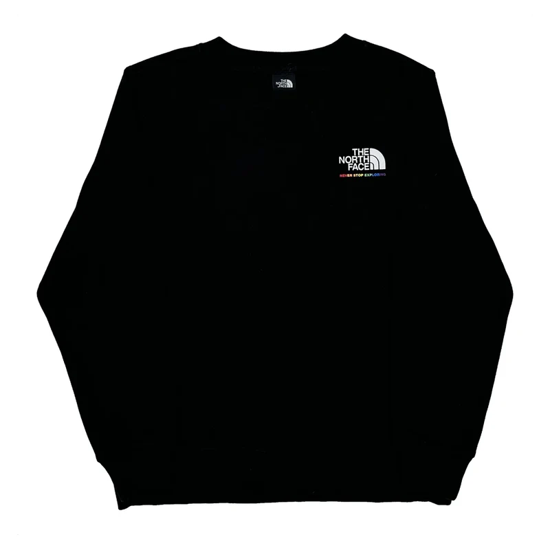 Never Stop Exploring The North Face Graphic Sweatshirt - Large Black Cotton