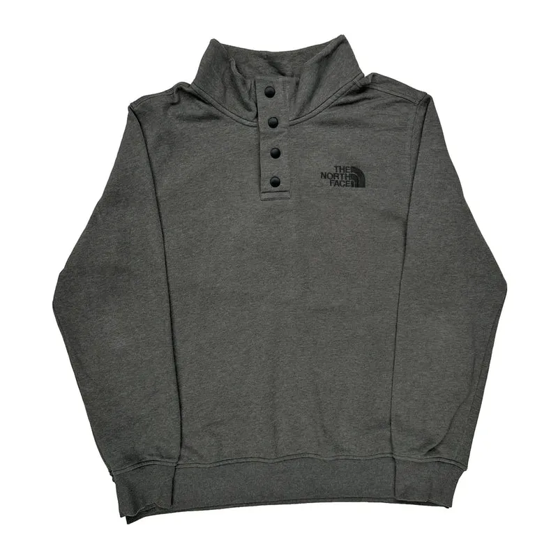 The North Face 1/4 Zip - XL Grey Cotton Blend