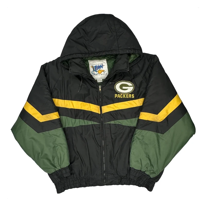 Packers Fan Sportswear Graphic Jacket - XL Black Polyester