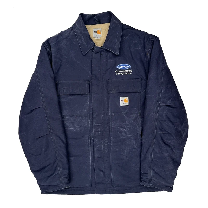 Commercial Hvac Factory Service Carhartt Jacket - Large Navy Cotton