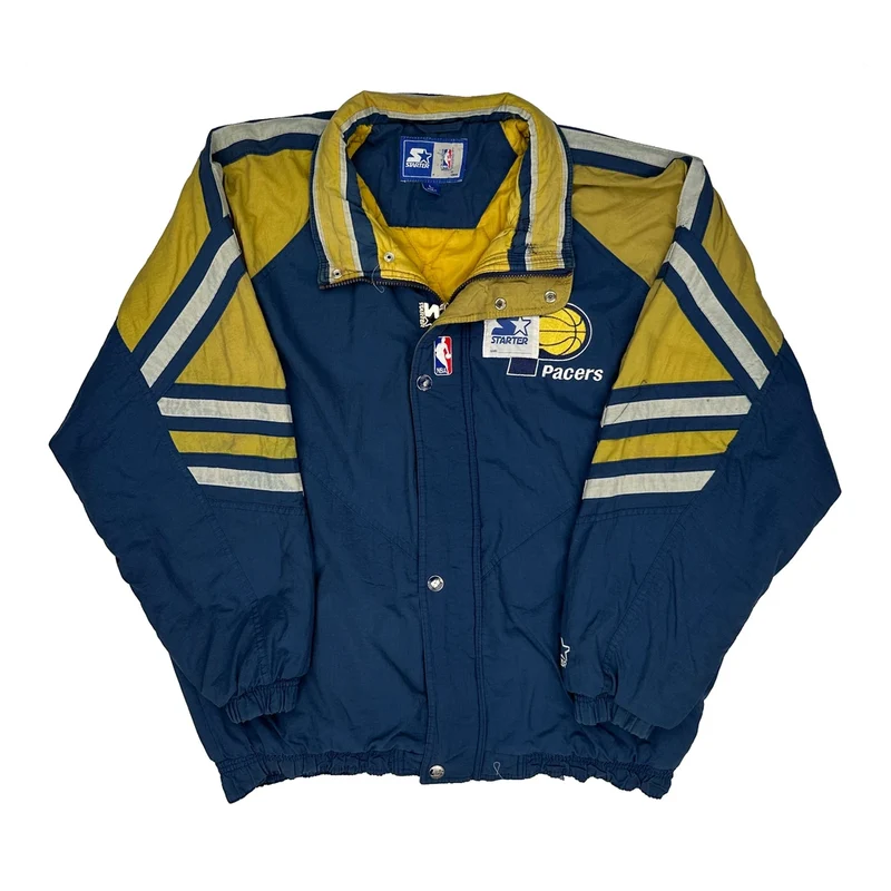 Pacers Starter Nba Jacket - Large Blue Nylon