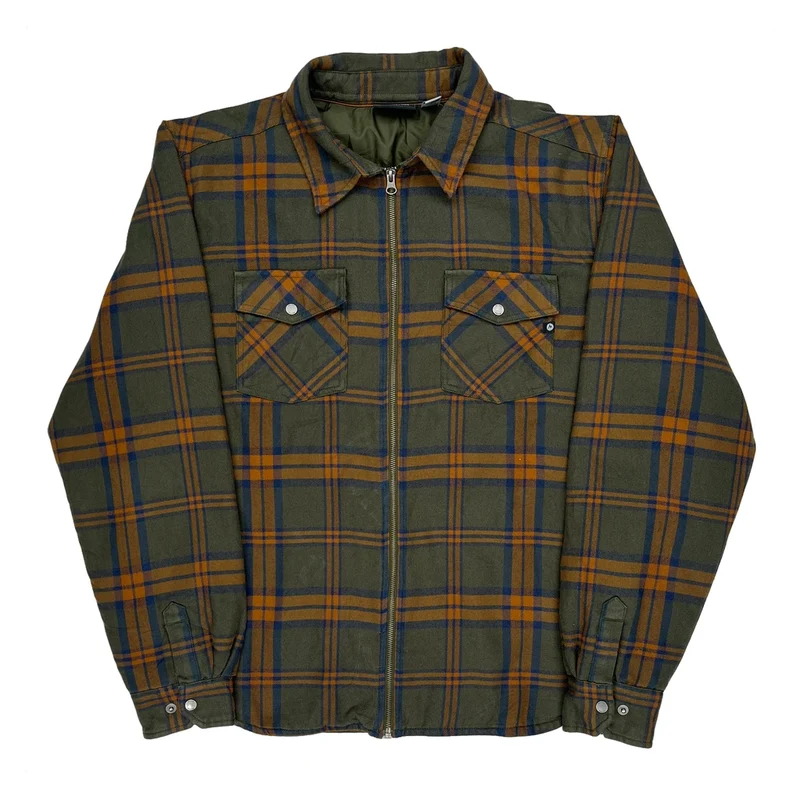 Marmot Checked Flannel Shirt Jacket - XL Green Cotton