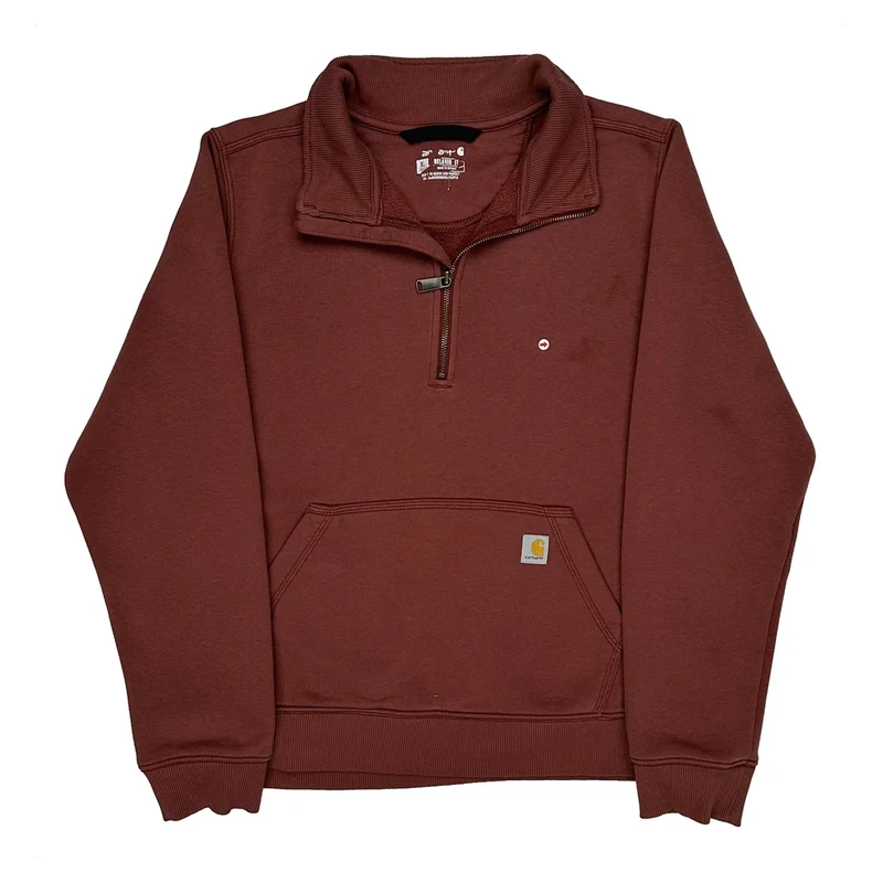 Carhartt 1/4 Zip - XL Brown Cotton