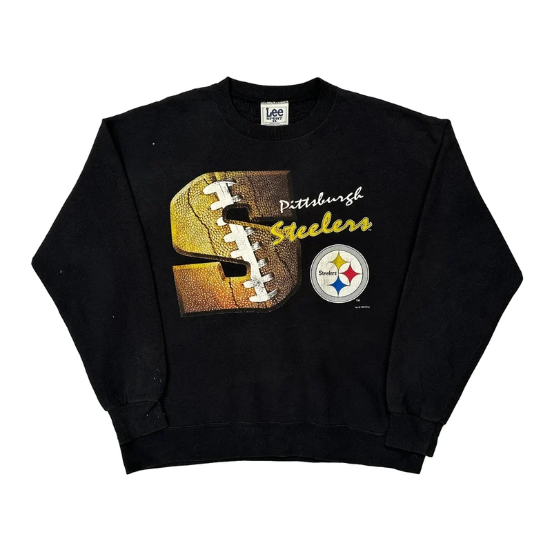 Pittsburgh Steelers Lee Sport Nfl Sweatshirt - Large Black Cotton