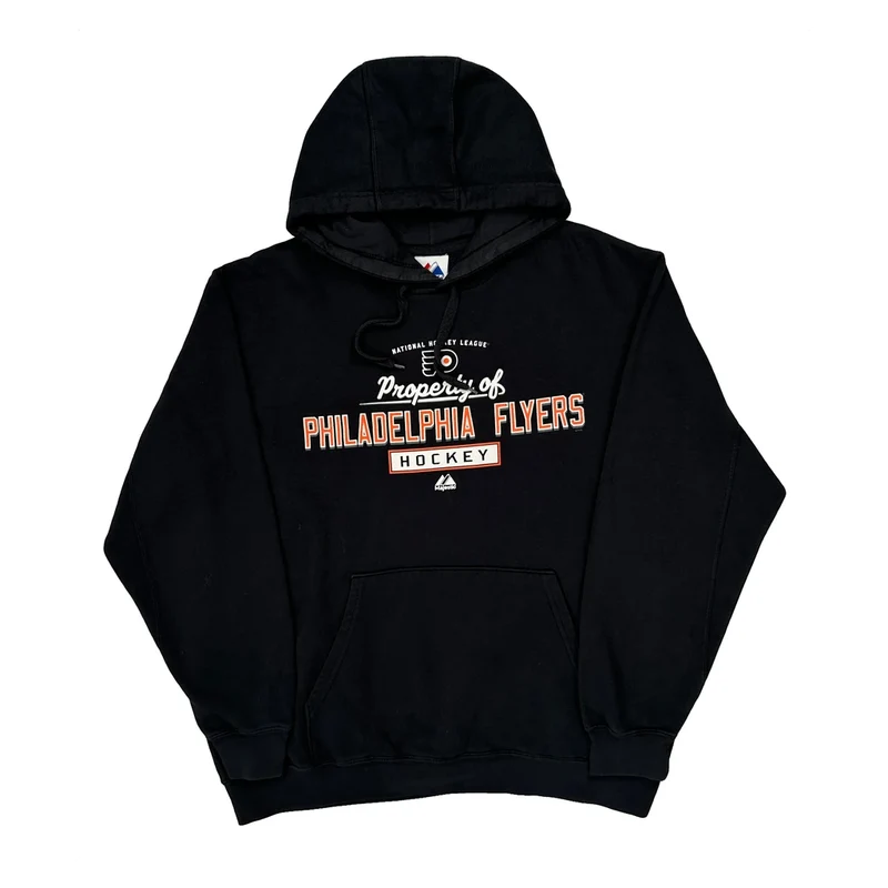 Philadelphia Flyers Majestic Nhl Hoodie - Large Black Cotton