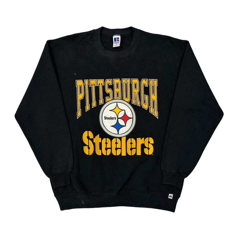 Pittsburgh Steelers Russell Athletic Nfl Sweatshirt - XL Black Cotton