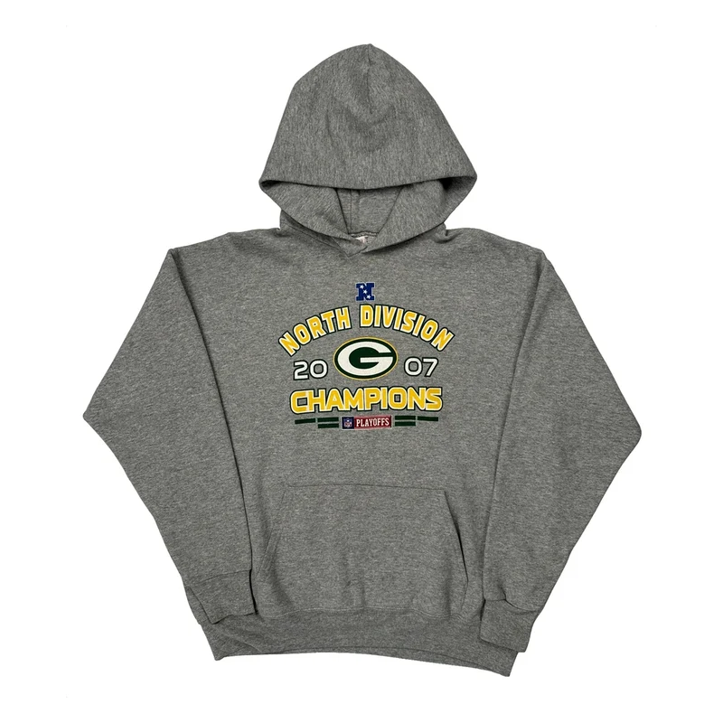North Division Champions 2007 Nfl Hoodie - XL Grey Cotton