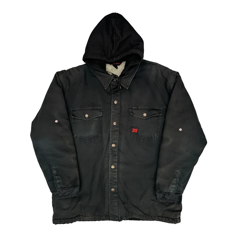 Tough Duck Work Shirt Jacket - Large Black Cotton