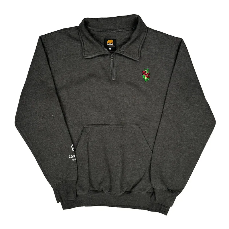 Workwear 1915 Berne Work 1/4 Zip - Medium Grey Cotton