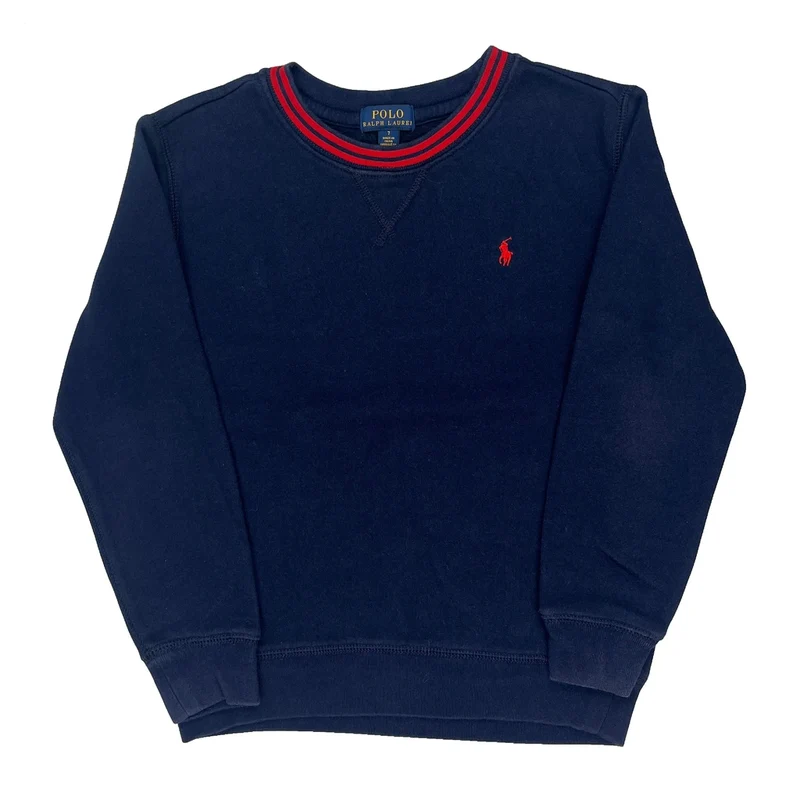 Age 7 Polo By Ralph Lauren Sweatshirt - Small Navy Cotton