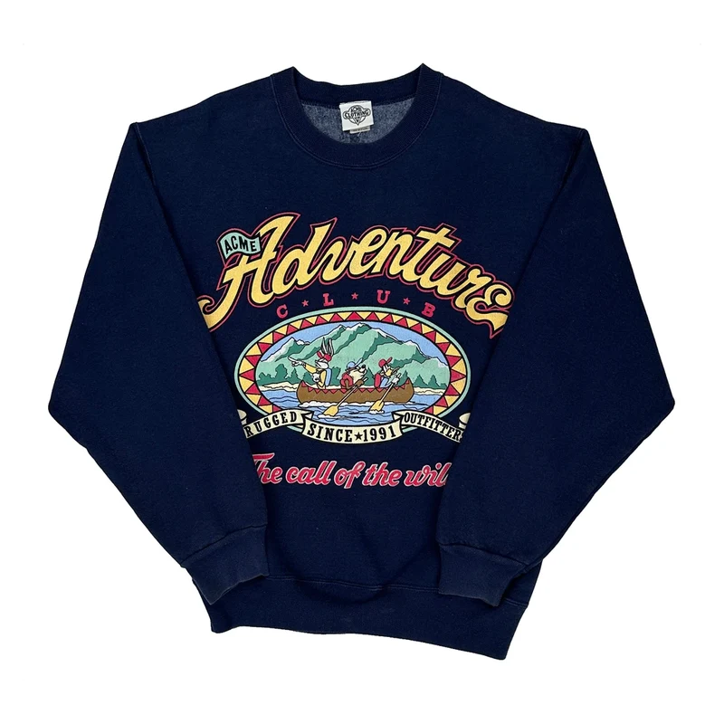 Acme Clothing Graphic Sweatshirt - Medium Navy Cotton