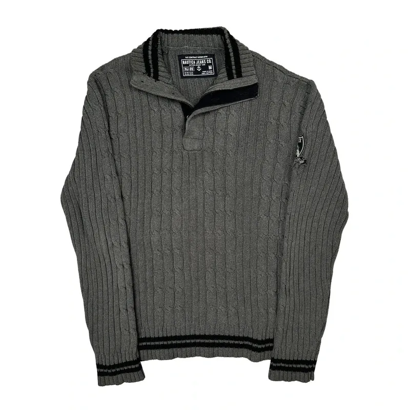 Nautica 1/4 Zip - Medium Gray Cotton