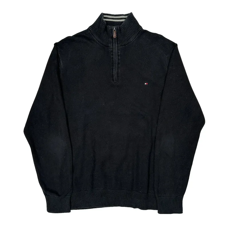 Tommy Hilfiger 1/4 Zip - 2XL Black Cotton