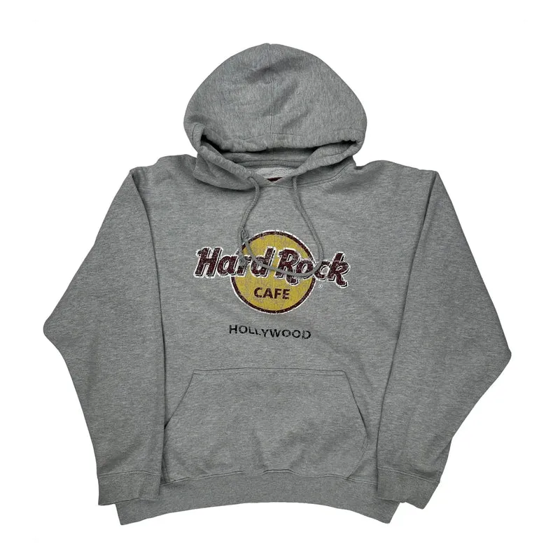 Hollywood Hard Rock Cafe Hoodie - XL Gray Cotton Blend