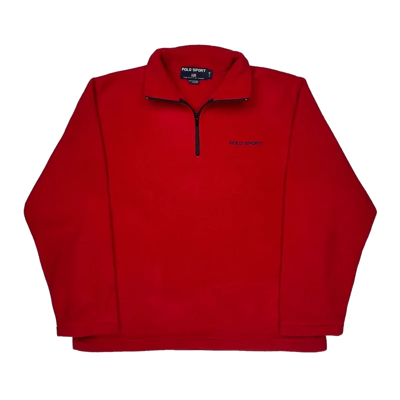 Polo Sport 1/4 Zip - Large Red Polyester