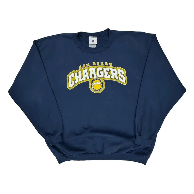 San Diego Chargers Nfl Football Sweatshirt - XL Blue Cotton