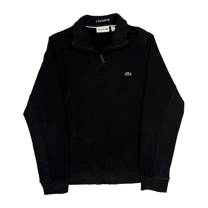 Lacoste 1/4 Zip - Small Black Cotton