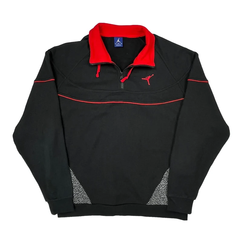Jordan Collared 1/4 Zip - Large Black Polyester