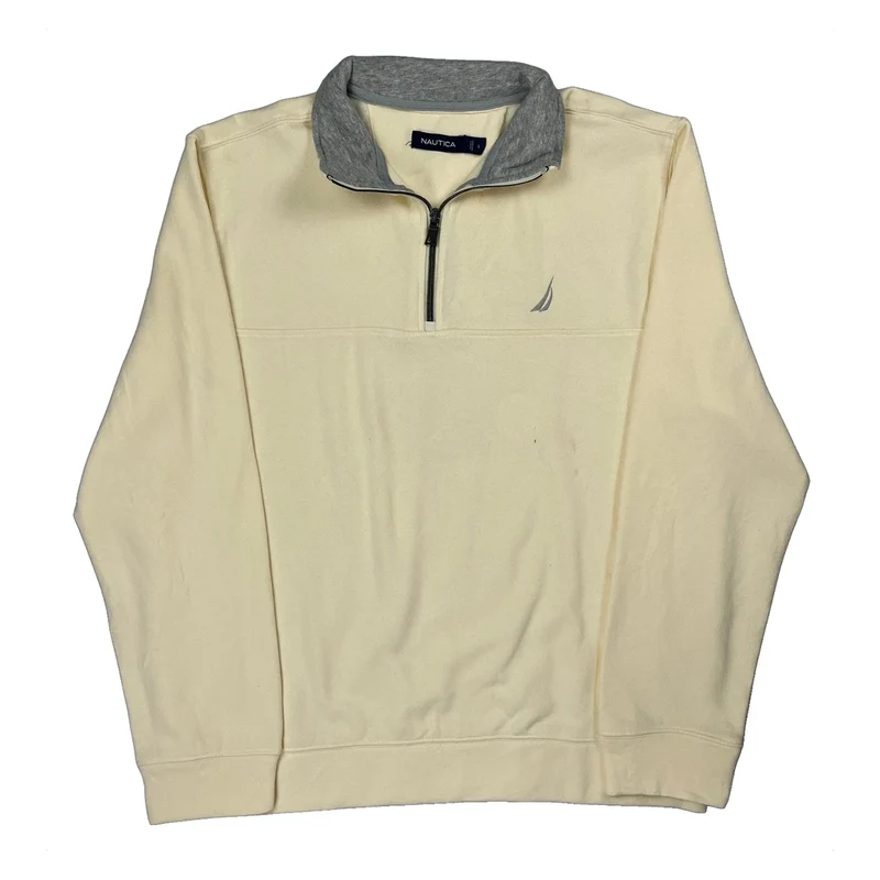 Nautica 1/4 Zip - Large Cream Cotton