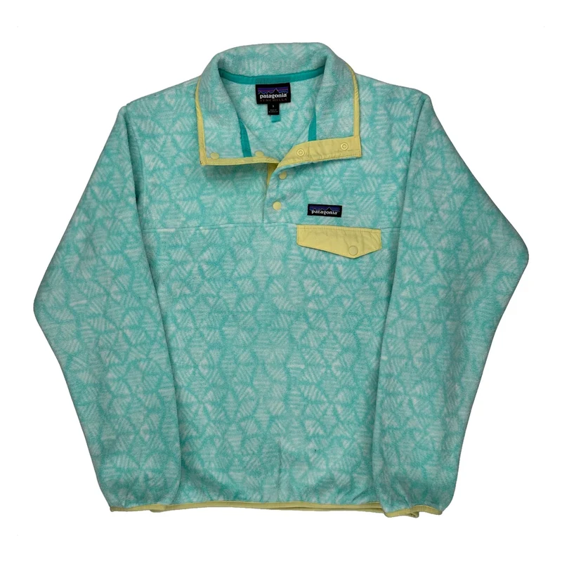 Synchilla Patagonia Batik Hex Snap T Fleece - Small Blue Polyester