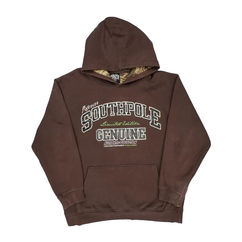 Southpole Graphic Hoodie - XL Brown Cotton