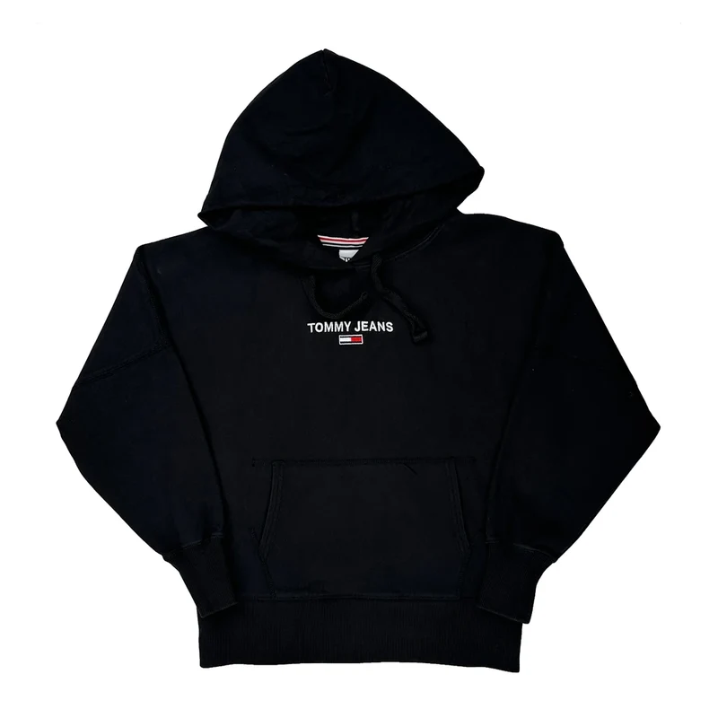 Tommy Jeans Hoodie - Small Black Cotton