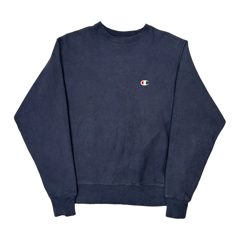 Reverse Weave Champion Sweatshirt - Medium Blue Cotton
