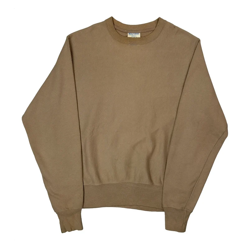 Reverse Weave Champion Sweatshirt - Small Brown Cotton Blend