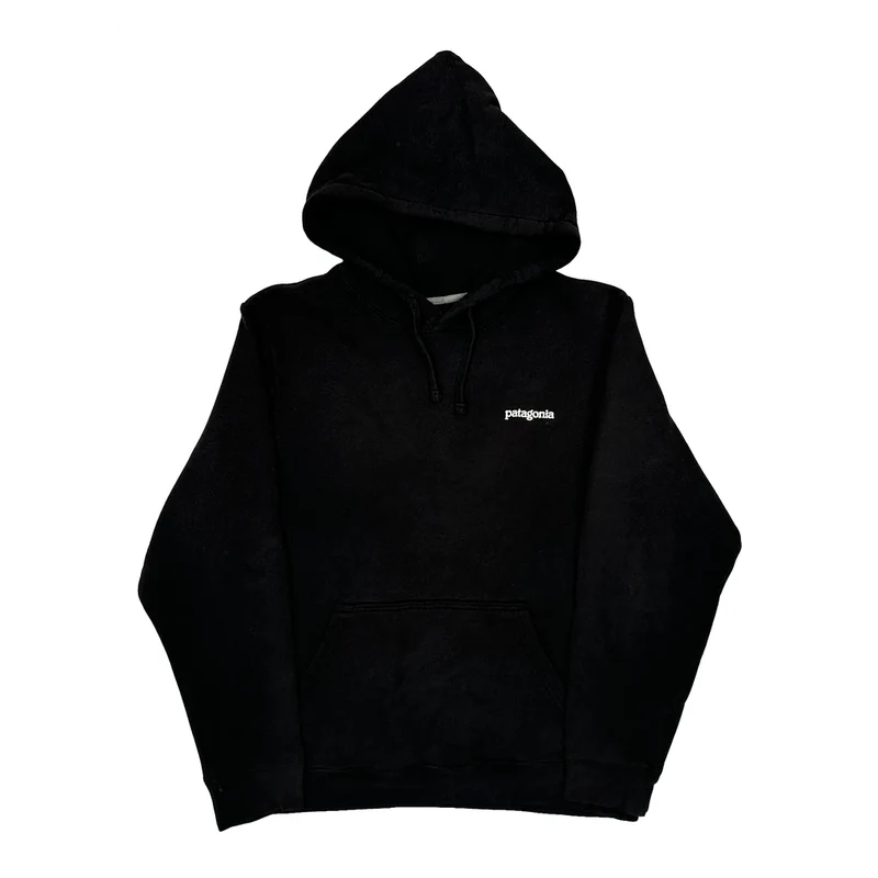 Patagonia Hoodie - Medium Black Cotton Blend