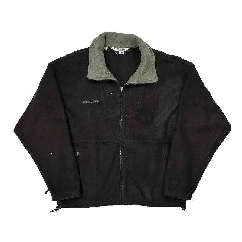 Columbia Fleece Jacket - Large Black Polyester