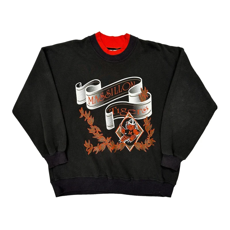 Massillon Tigers Dodger College Sweatshirt - Large Black Cotton