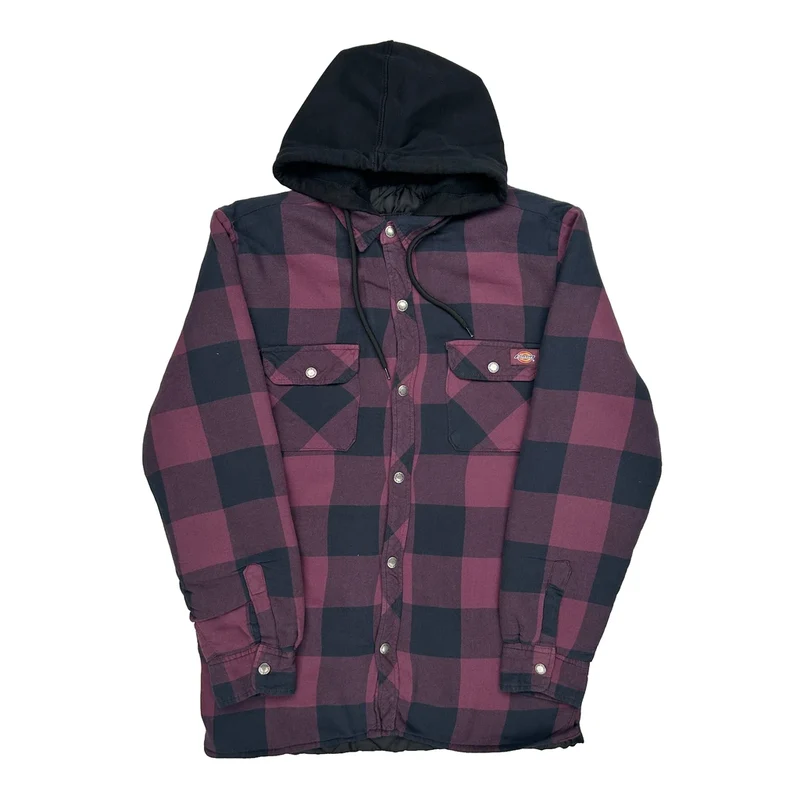 Dickies Checked Jacket - Medium Burgundy Cotton