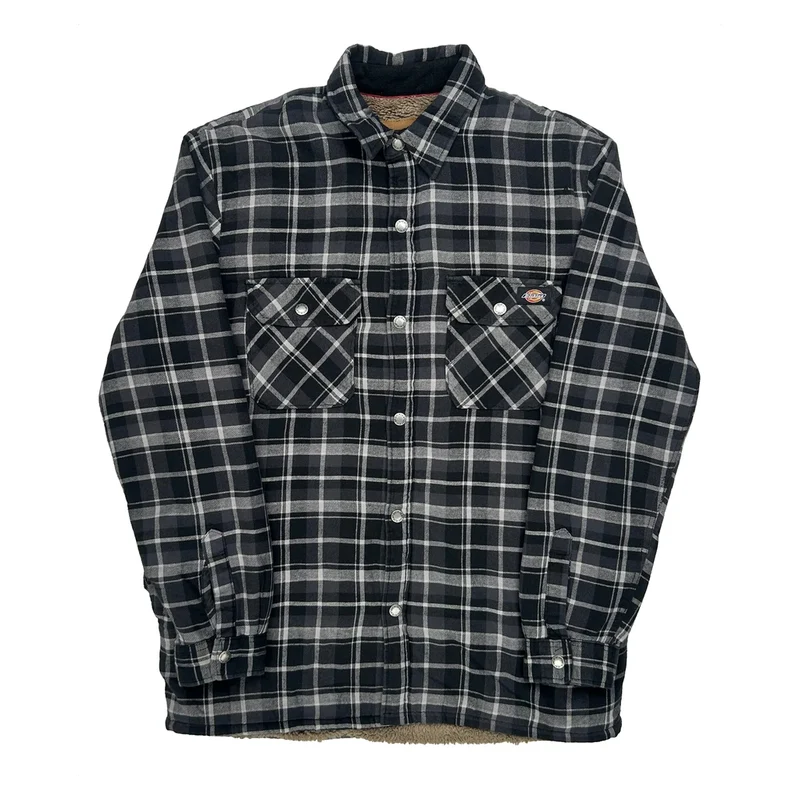 Dickies Checked Jacket - Medium Black Cotton