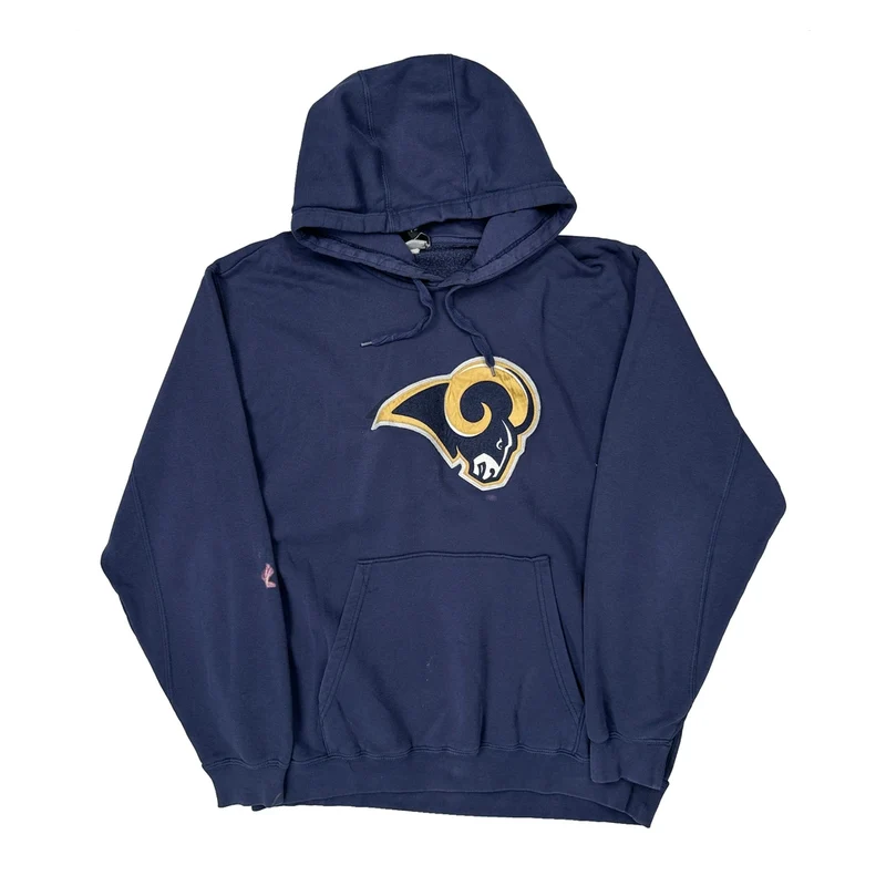 Los Angeles Rams Nfl Hoodie - Large Navy Cotton