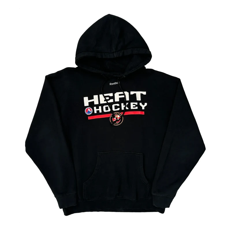 Heat Hockey Reebok Hoodie - Large Black Cotton