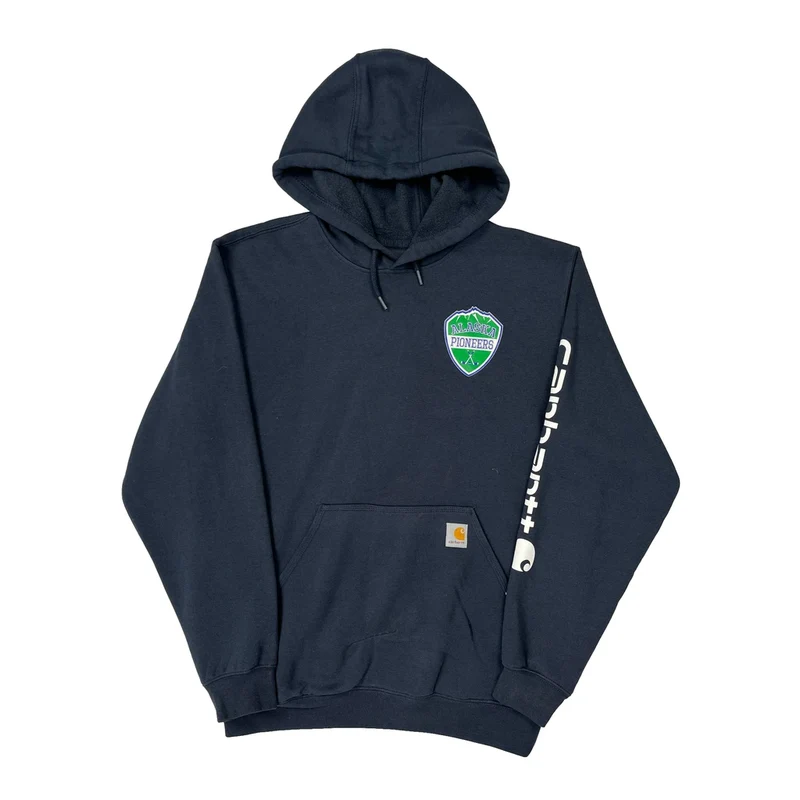 Alaska Pioneers Carhartt Graphic Hoodie - Medium Navy Cotton