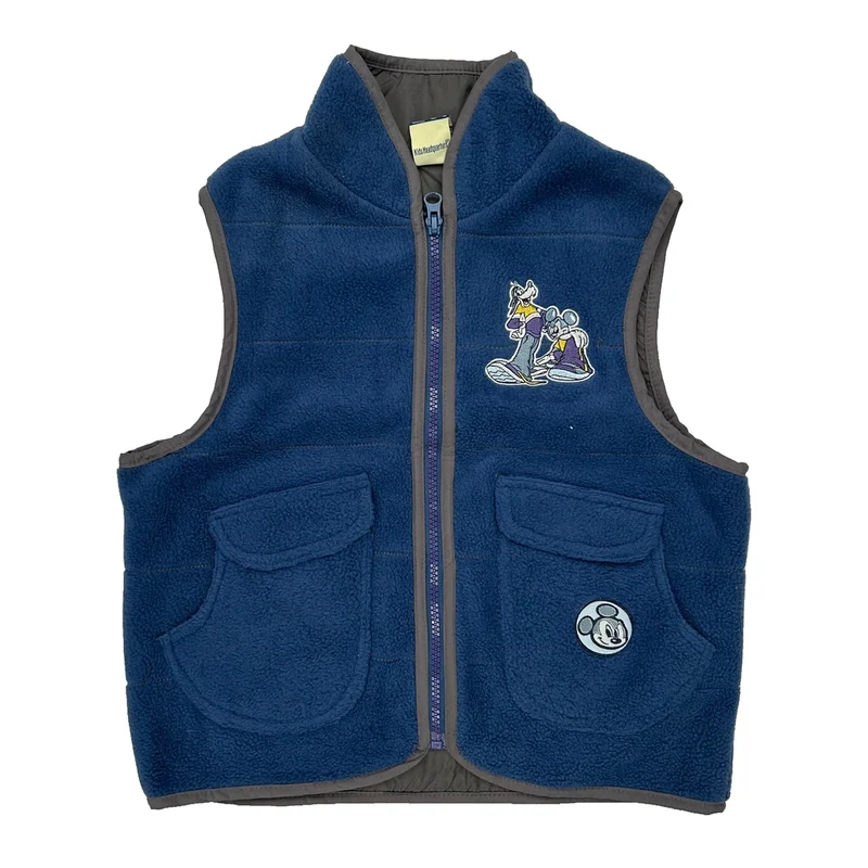 Mickey & Co. Age 7 Disney Cartoon Fleece Gilet - Small Blue Polyester