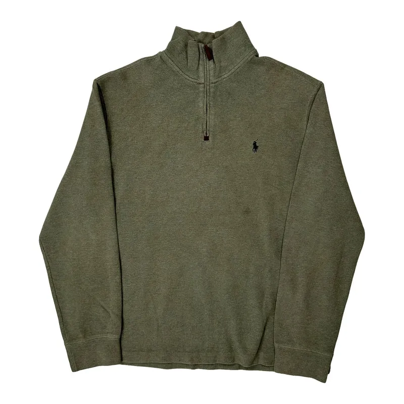 Polo By Ralph Lauren 1/4 Zip - Large Green Cotton