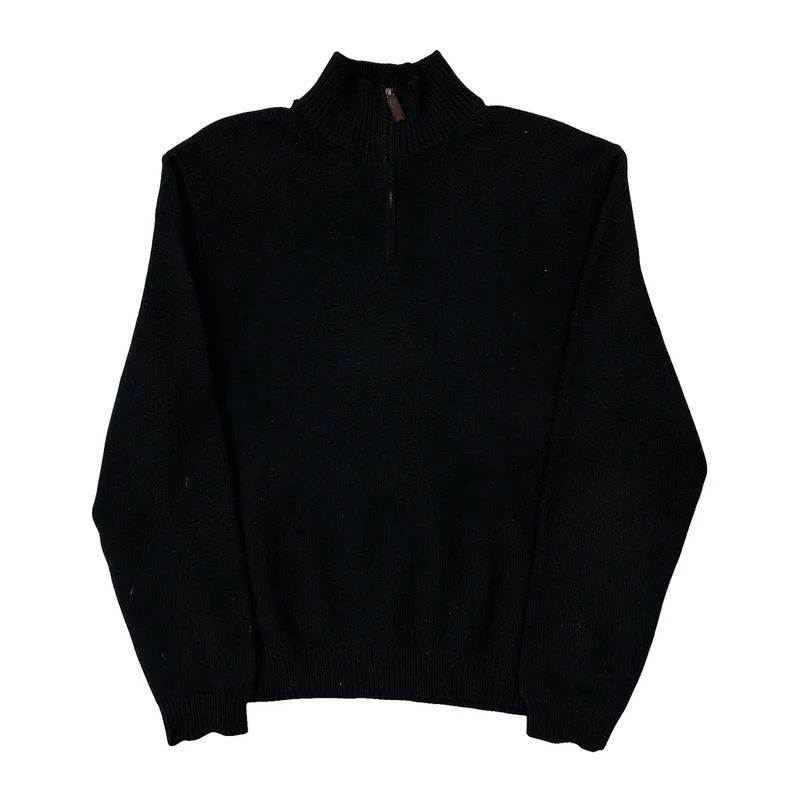 Polo By Ralph Lauren 1/4 Zip - XL Black Wool