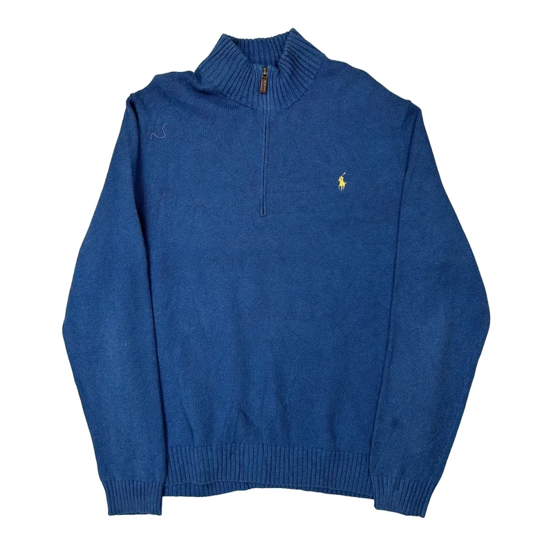 Polo By Ralph Lauren 1/4 Zip - XL Blue Cotton