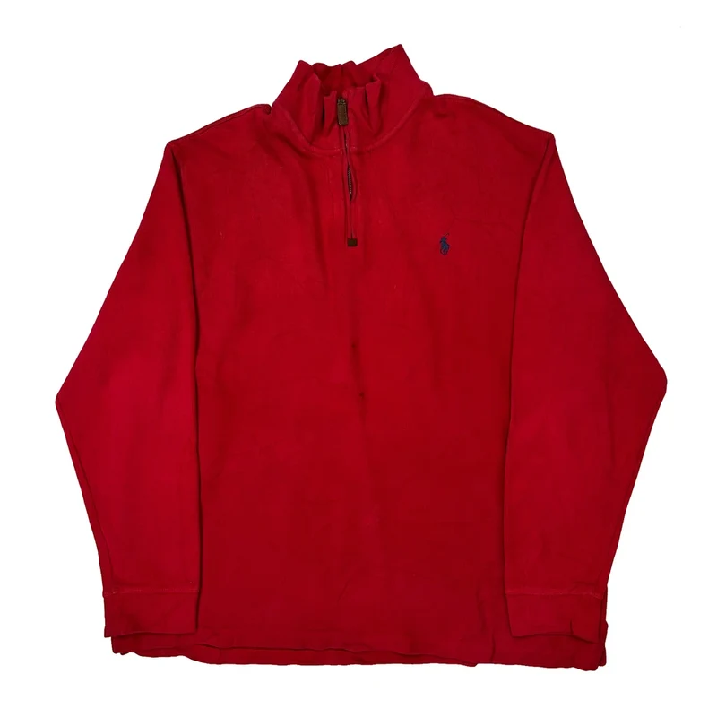 Polo By Ralph Lauren 1/4 Zip - 2XL Red Cotton